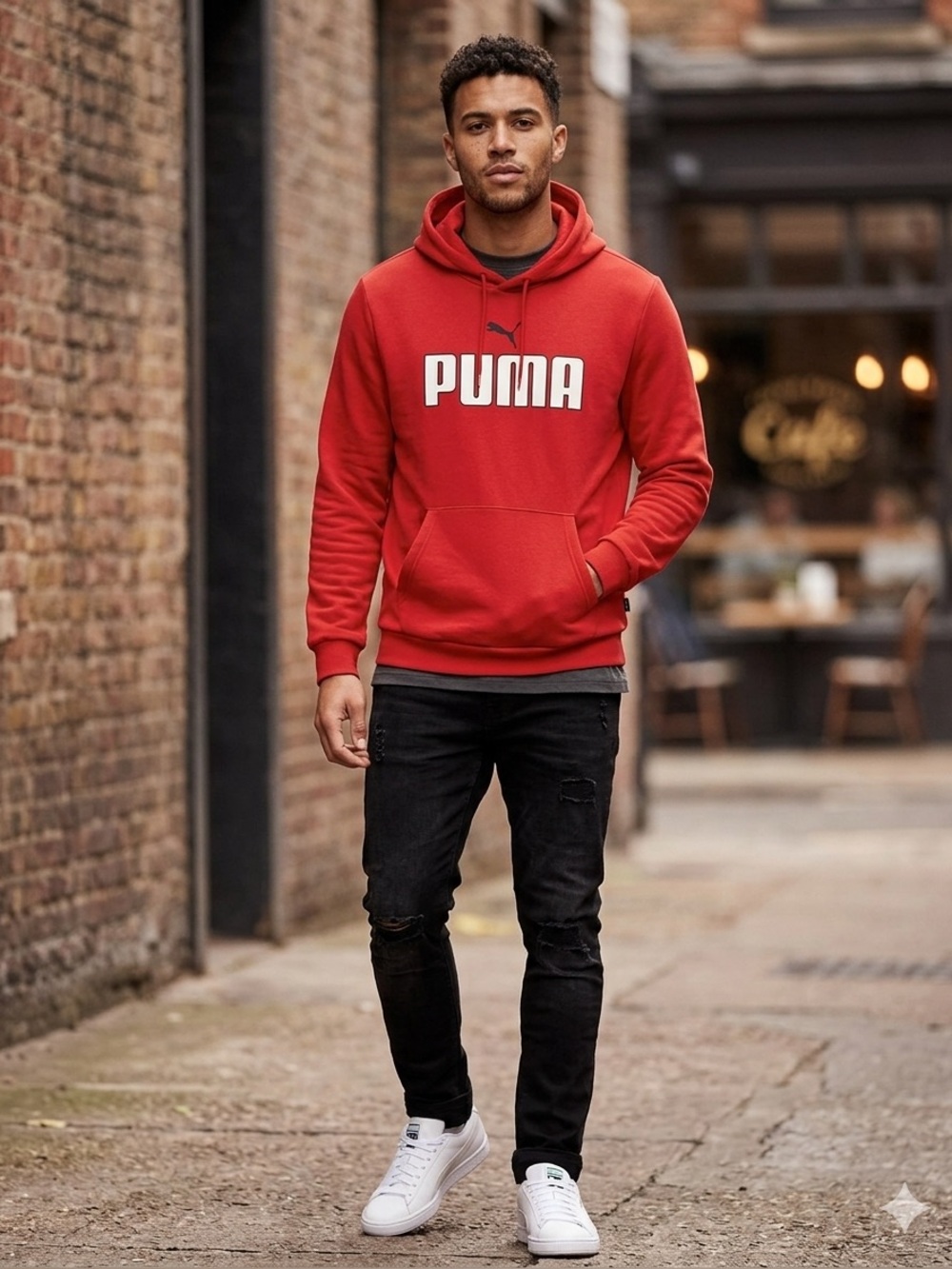 Men’s PUMA Red Hoodie XL | Bold White Logo Pullover | New/Never Worn